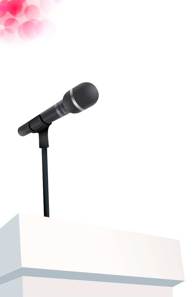 Microphone on a podium